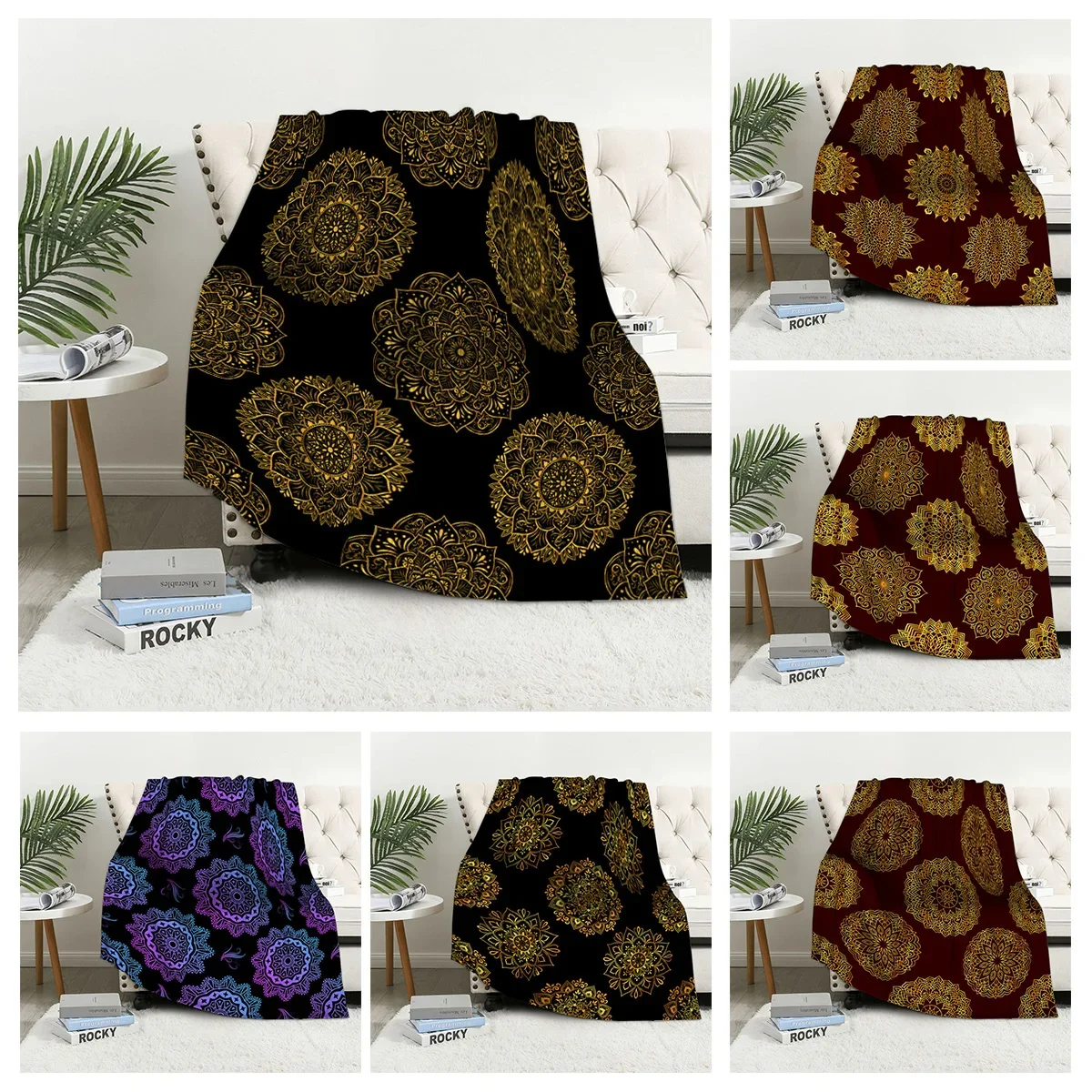 

Home decoration plush Throw Sofa blanket Bedspread bed fluffy soft blankets decor Plaid Modern geometric pattern simple nordic