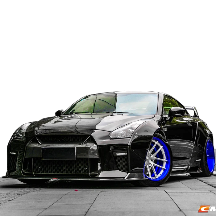 CMST wide body kit for nissan gtr R35 2008-2016 upgrade to 2017 look with front bumper lip rear diffuser side skirts fender