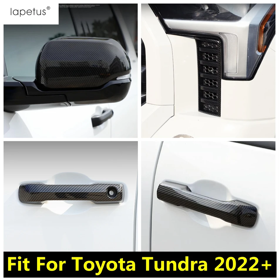 

Rearview Mirror Door Handle Front Grille Air Intake Vent Frame Cover Trim For Toyota Tundra 2022 2023 Carbon Fiber Accessories