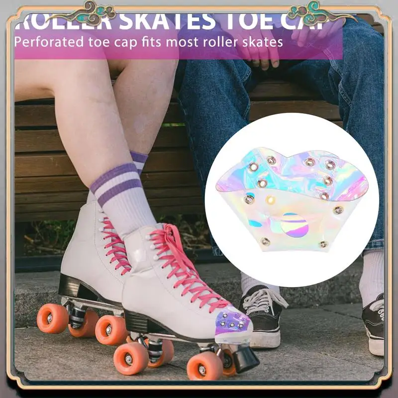 

Durable 4Pcs Skate Toe Guards Vegan Faux PVC Roller Skate Toe Caps Shoe Shield Toe Protector Roller Skates Sport Accessories
