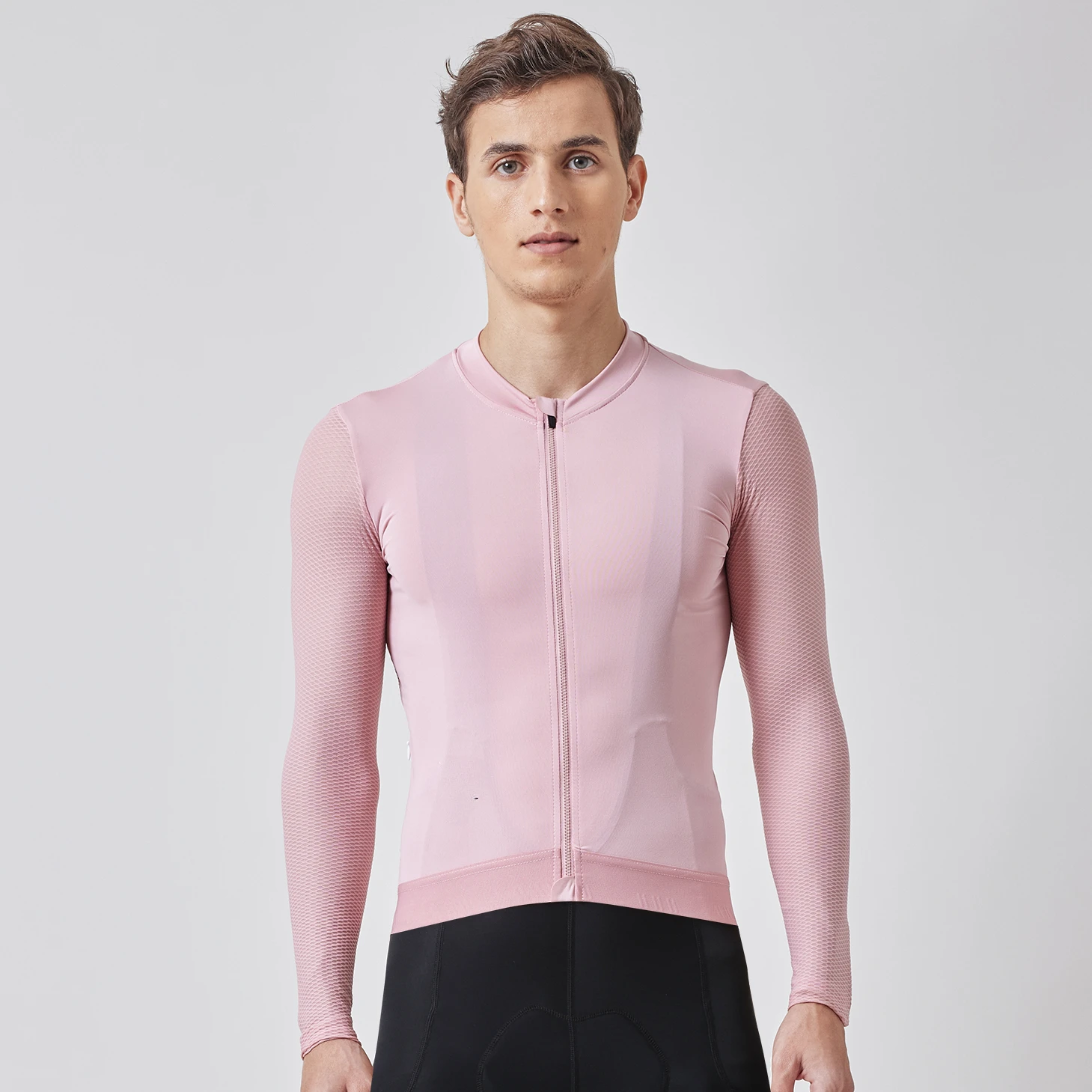 New Pro Long Sleeve Cycling Jersey Summer Lightweight Fabric Collar Design With Light mesh Sleeve for men