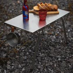 Outdoor Camping Folding Table Portable Stainless Steel Picnic Table Leisure Barbecue Heat Resistant Table New