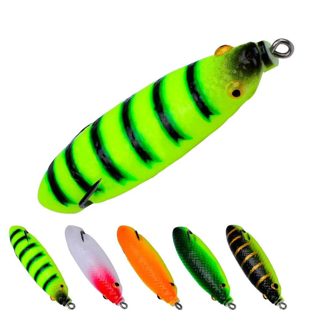 

1pcs Floating Frog Bait 9.5cm 17g Soft Fishing Lure Silicone Simulation Topwater Frog for Bass Swimbait Double hook FR040