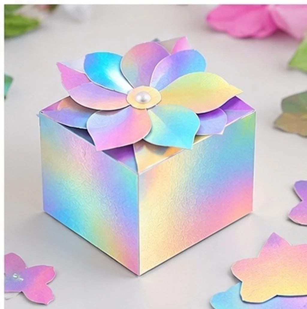 Holographic Cardstock Paper 10 Sheets Thick DIY Craft Paper for Cutting Handmade Gifts Festival Decor