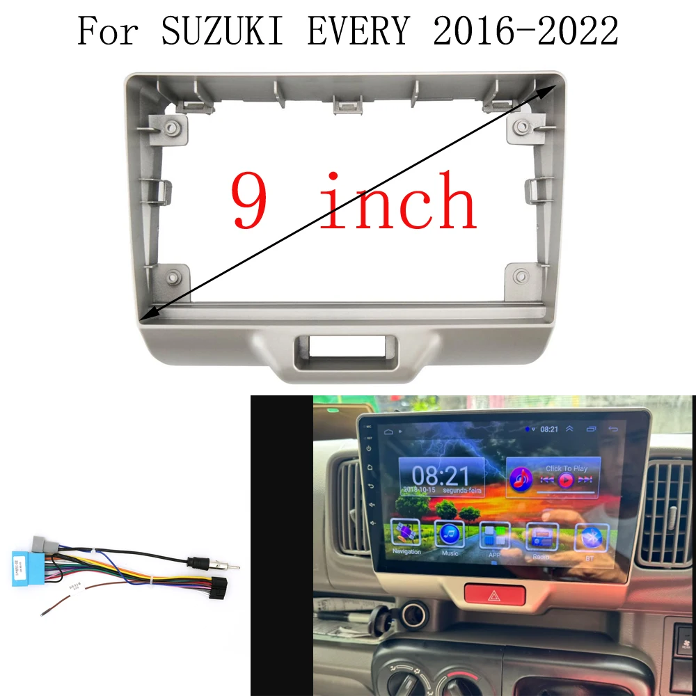 

Car Radio Fascias Frame For SUZUKI EVERY 2016-2022 9 inch 2DIN Stereo Panel Wiring Harness Connector Power Cord Cable Adapter