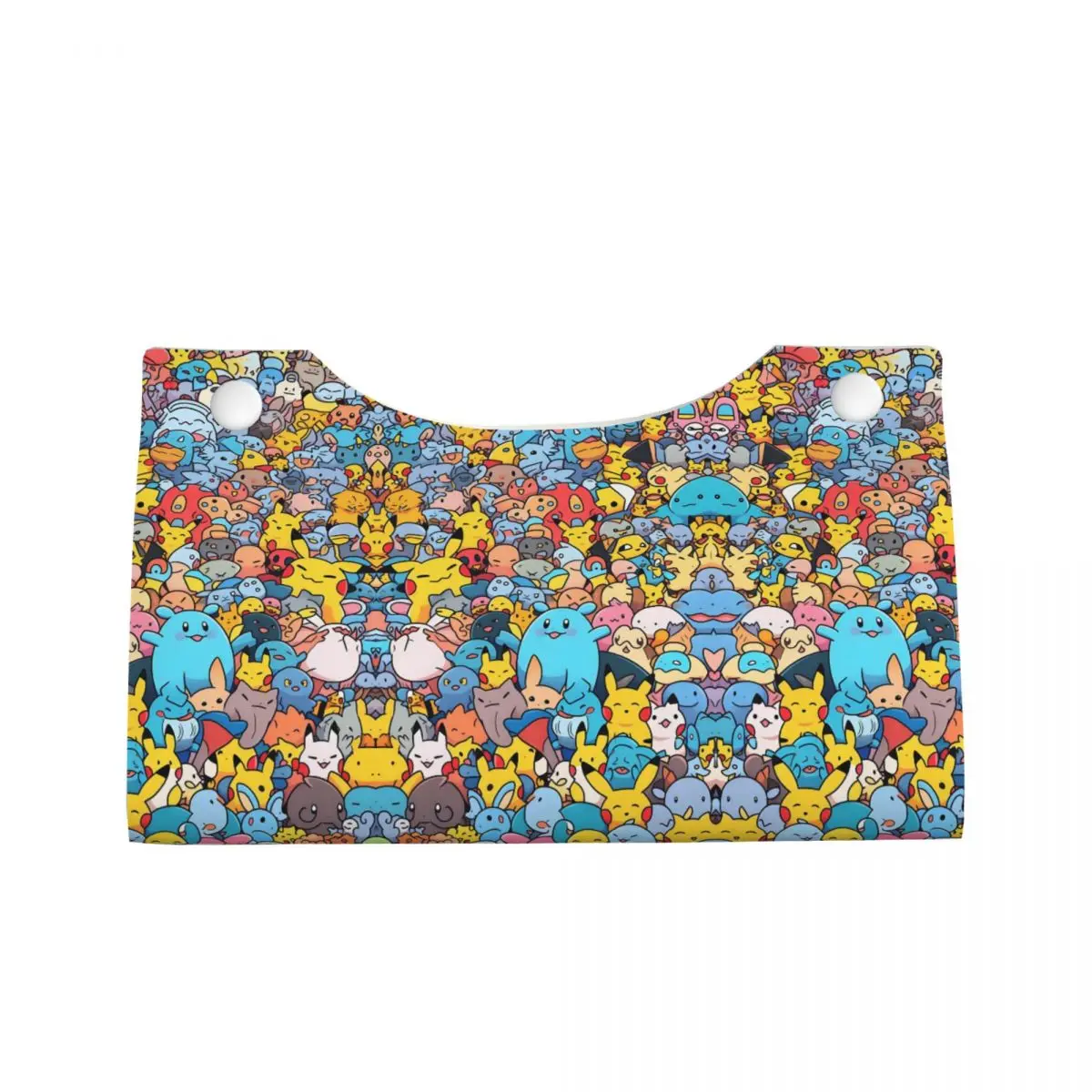 Custom Bikachus Facial Tissue Box Cover Rectangular Series Video Games PU Leather Tissue Box Holder for Car Bathroom