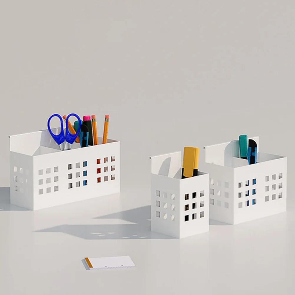 

1pcs Metal Pencil Holder For Cubicle Wall Hanging Desk Organizer Space-Saving Pen Container For Office School Teacher