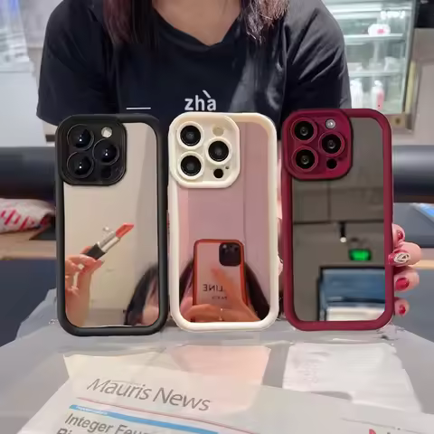 Luxury Make Up Mirror Case For Samsung Galaxy S25 S24 Ultra S23 S22 S21 Plus S24FE S23FE S20FE S21FE cover Bumper Hard