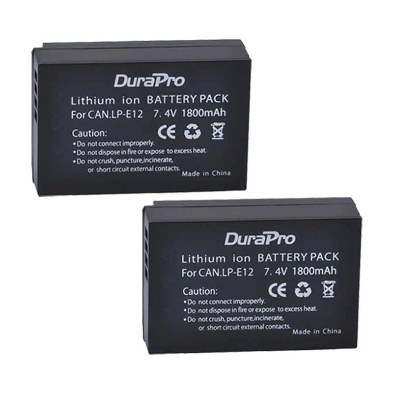 1800mAh LP-E12 Bateria LPE12 LP E12 Baterias para Canon M 100D Kiss X7 Rebel SL1 EOS M10 EOS M50 DSLR Peças de câmera