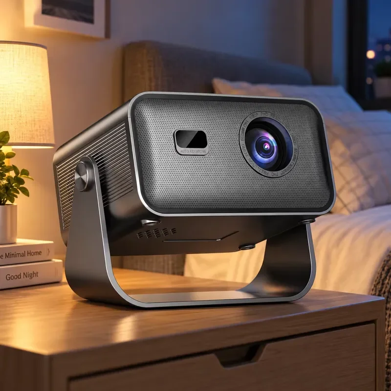 Holographic Projector 3D Projector, Space Projector, Mini LED 3D Glasses DLP Video Projector, Smart Android TV 1080p Portable