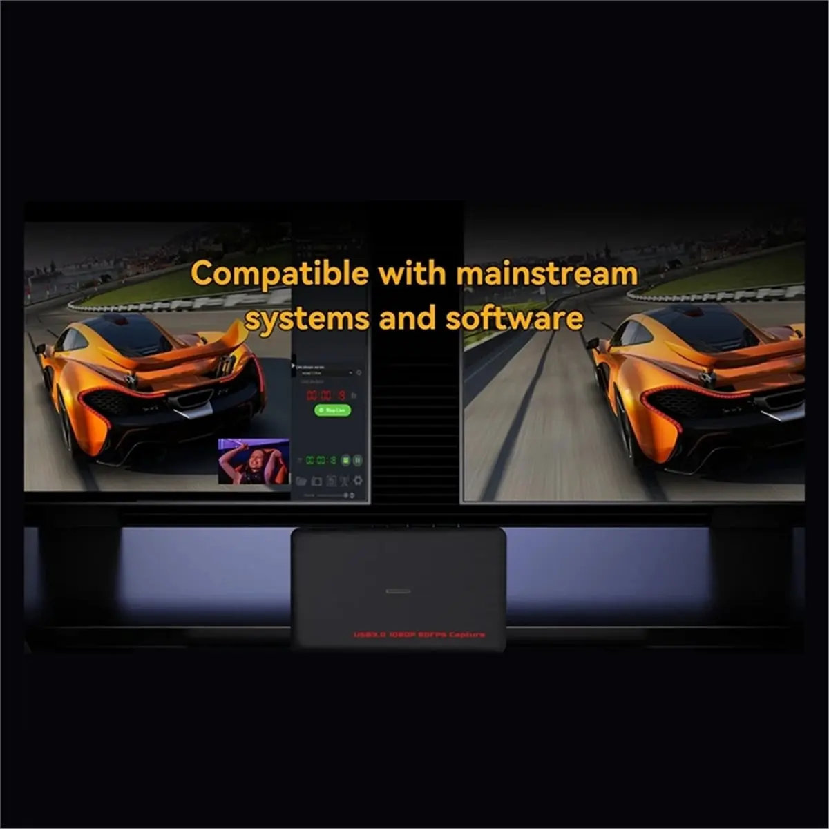USB 3.0 1080p 60fps -Compatible Video Capture Card Support 4K Loop Line in Audio Mixer Live Streaming & Recording