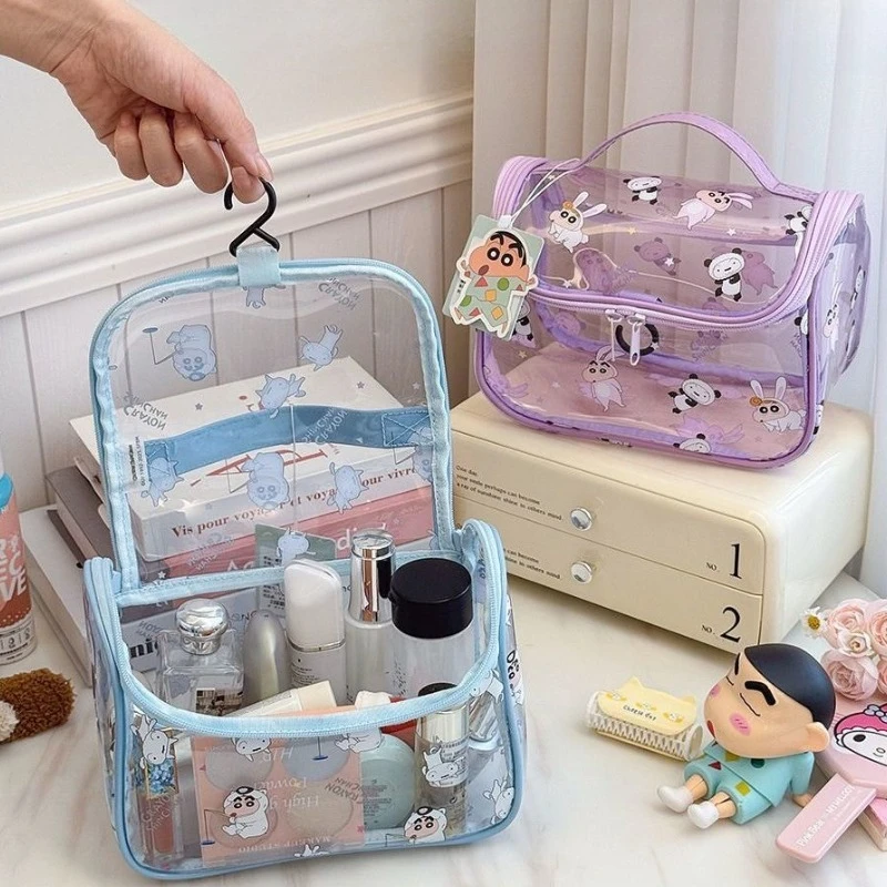 Crayon shin-chan Nohara Hiroshi dessin animé mignon sac cosmétique Transparent pratique grande capacité Portable sac de rangement de toilette