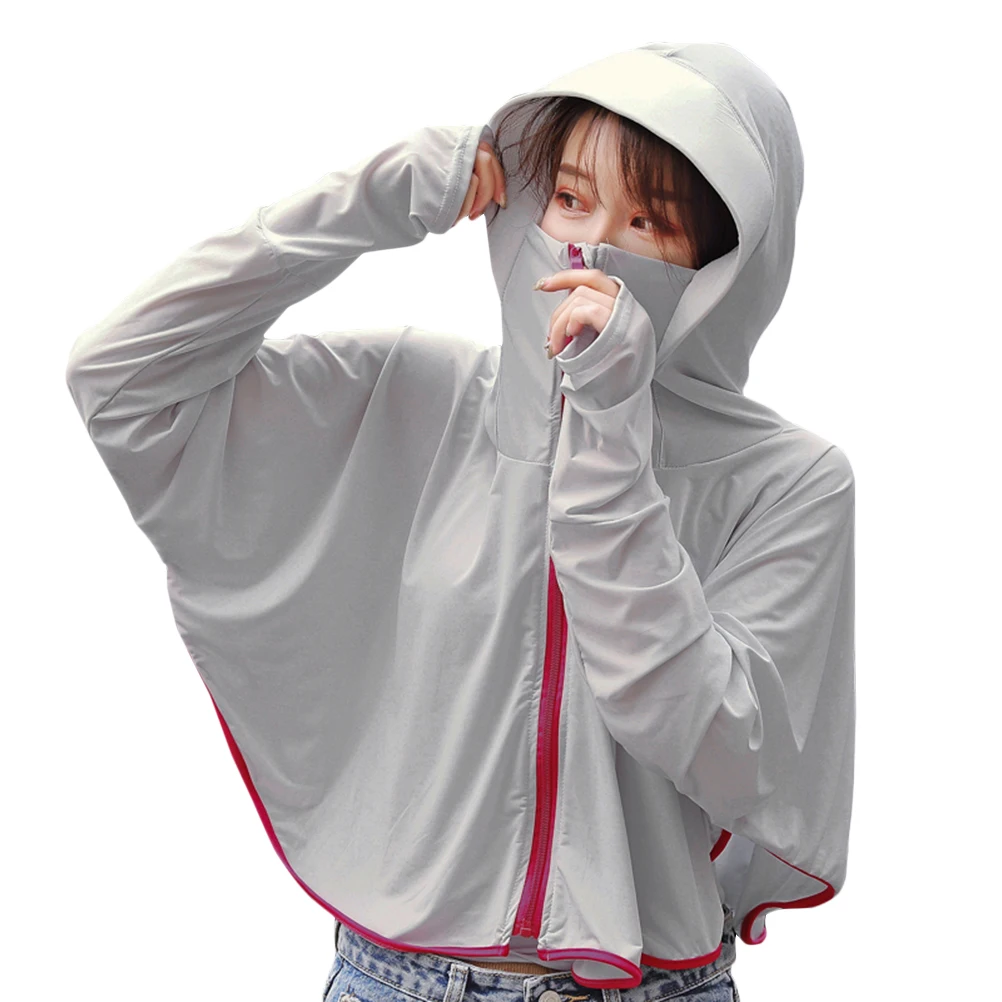 UV Protection Sunscreen Uv Protection Wrap Jacket Hooded Clothing Beach Cover Cycling Riding Long Sleeve Water Sports