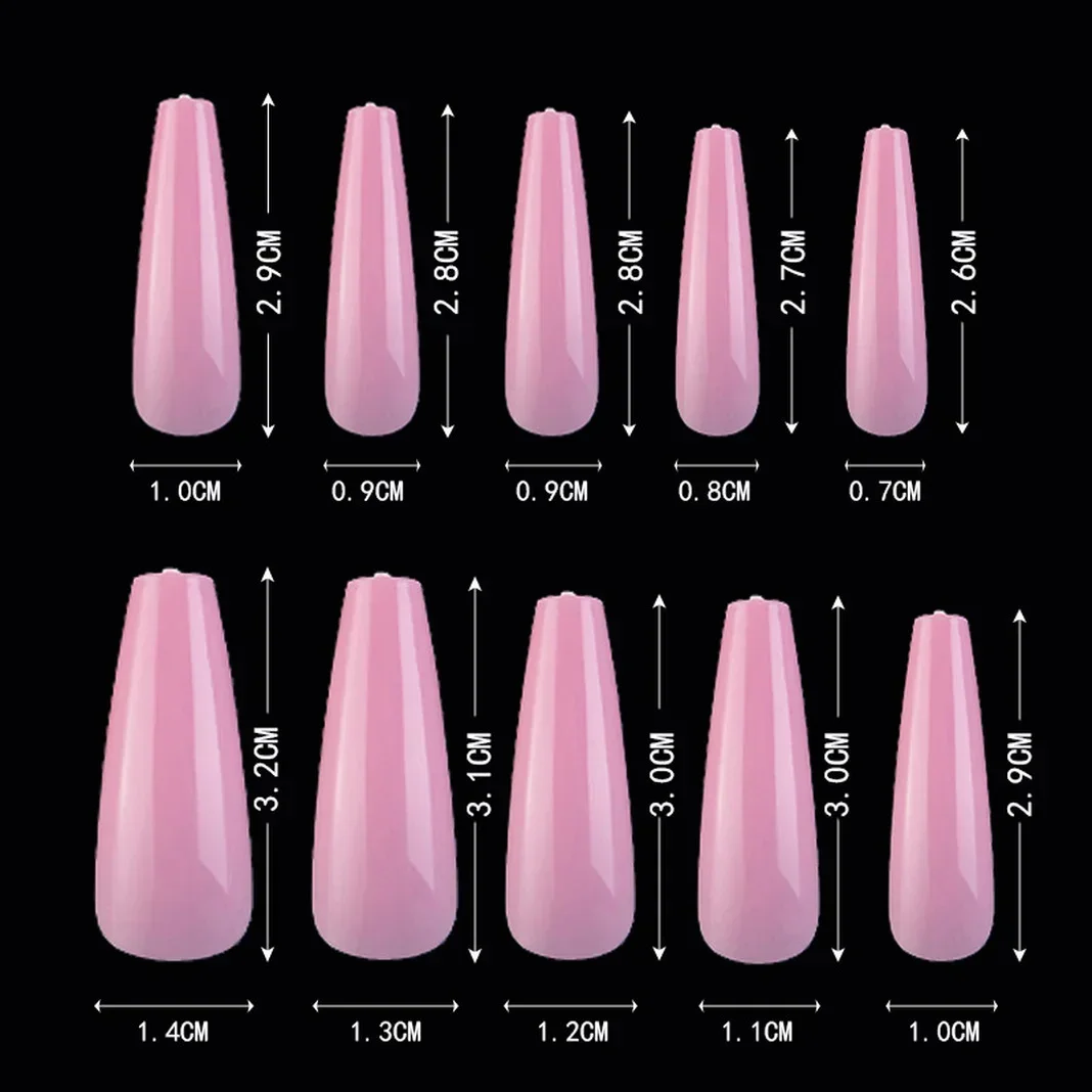 20/100Pcs Candy Color False Nail Extension Forms French Acrylic Nail Tips Full Cover Solid Color Pointed False Nails Sets Tools