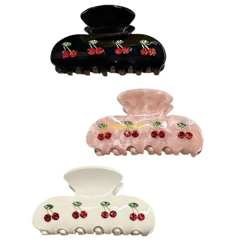 N58F Cherry Designs Hair Claw Jaw Clip Claw Hair Canner for Discal and Party Hairstyles