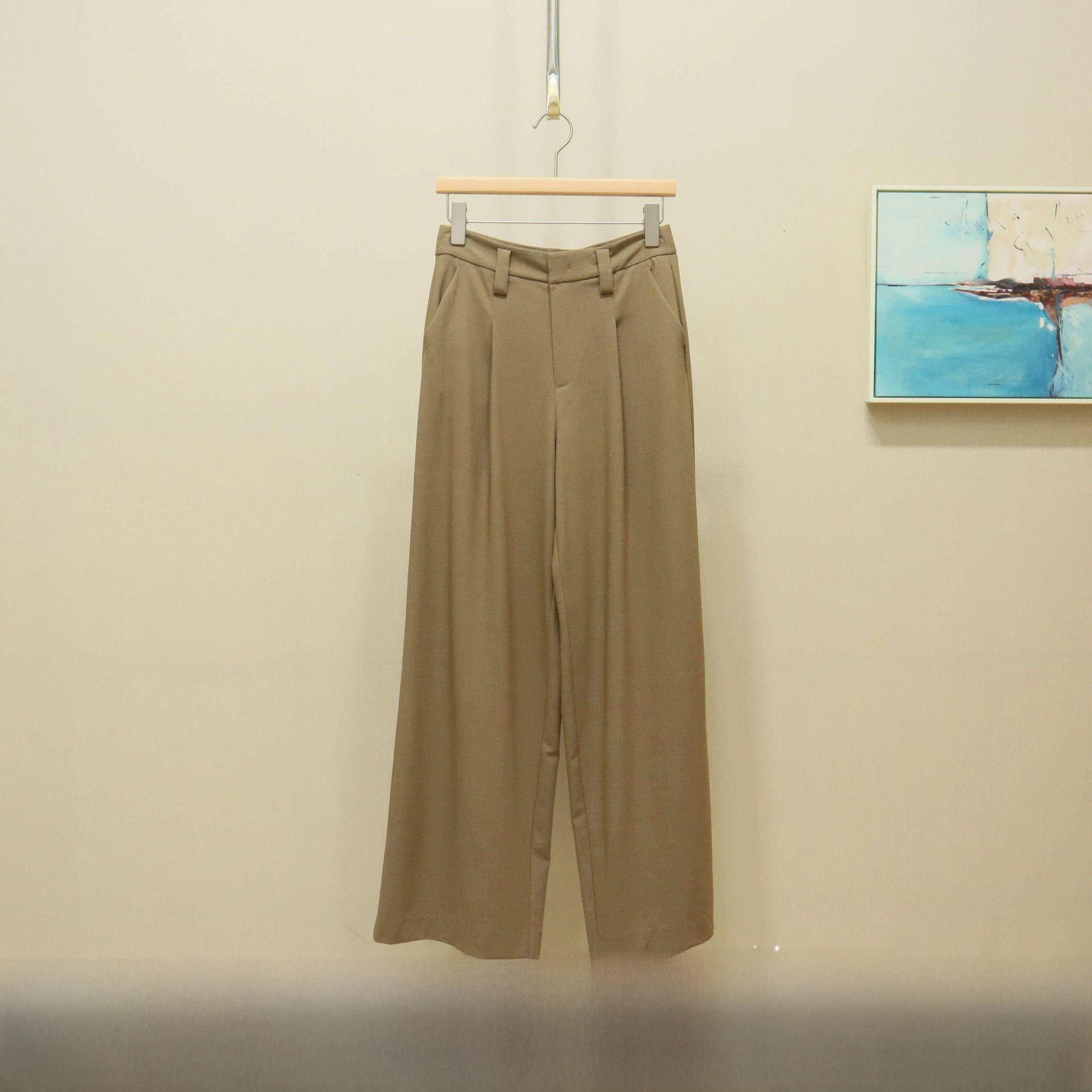 

Элегантные универсальные повседневные брюки, летняя новинка 2026 года, с высокой талией, прямые, свободного кроя, из смесовой ткани (полиэстер, вискоза, спандекс)