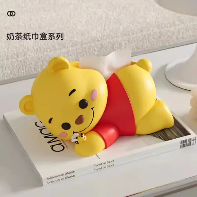 حار ويني ذا بوه لطيف الكرتون الكذب الموقف شكل حامل مناديل الإبداعية رائعة صندوق ورق المرحاض الزينة المنزلية Gif #2