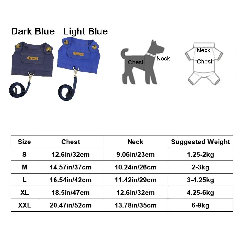 Adjustable Dog Cowboy Clothes Soft Breathable Dog Vest with Traction Rope Easy On and Off Puppy Harness Spring/Summer Season