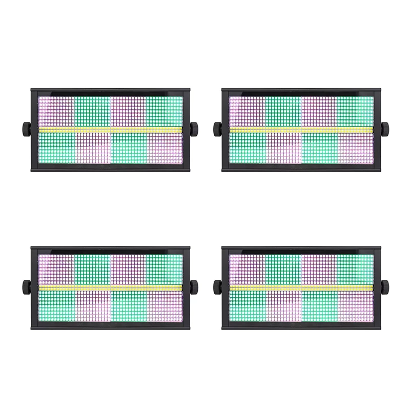 

4Pcs 200W LEDRGBW 4in1 8+8 Partition Strobe Light White 8000K DMX512 Bright Dj Wash Wedding Bar Strobe Stage Lighting Effects