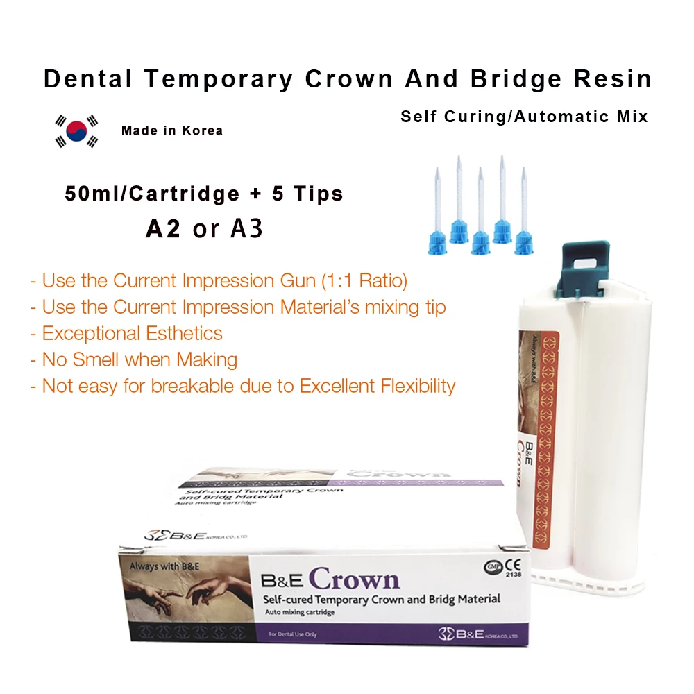 Dental Temporary Crown and Bridge Material A2 A3 Self Cure Temp Implant Teeth Crown Prosthesis 50ml Luxatemp CharmTemp Dentistry