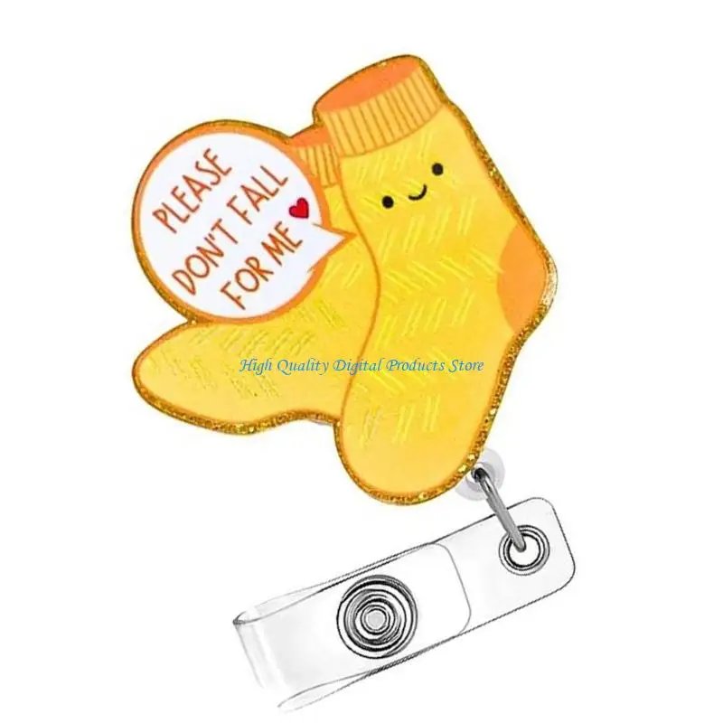 U2JE الجوارب شارات حامل مع مشبك معدني للطلاب المعلم طبيب ممرضة شارات حامل بطاقة شارات قابلة للسحب بكرة