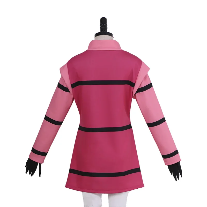 Костюм Аниме Invader для косплея ZIM женское розовое платье в полоску с перчатками для Хэллоуина карнавала ролевых игр сценические наряды для выступлений