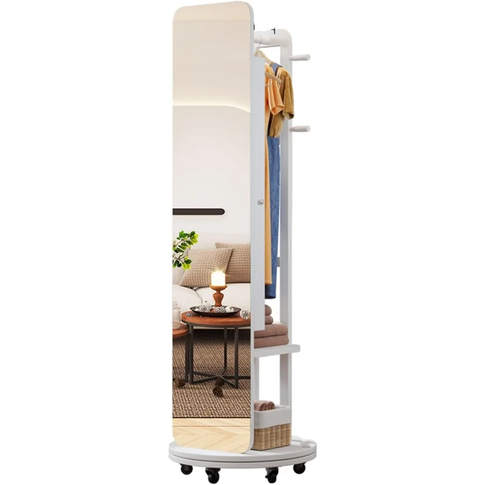 

Jewelry Armoire Standing, 360 Degree Rotating Full Body Mirror, Floor Fitting Mirror, Multifunctional Storage and Jewelry Cabine