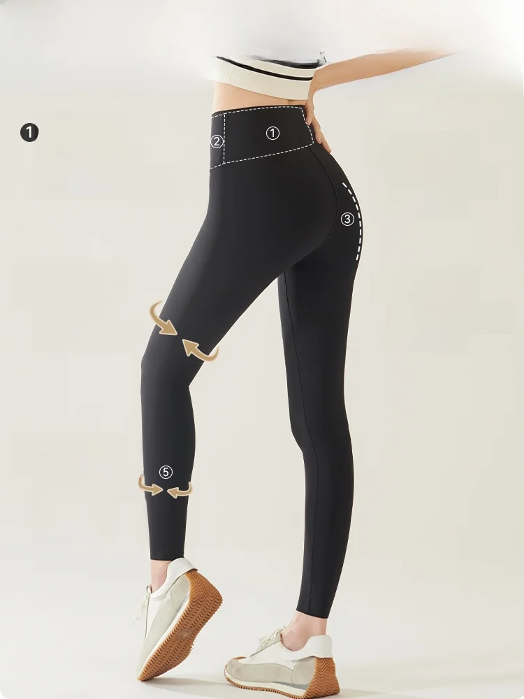 กางเกงโยคะเอวสูงสำหรับผู้หญิง ทรงสปอร์ต กระชับสัดส่วน ควบคุมหน้าท้อง ยกกระชับสะโพก กางเกงเลกกิ้งขายาว ออกกำลังกาย ผ้าไนลอนผสมสแปนเด็กซ์