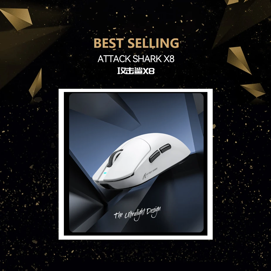 

ТОП! Беспроводная мышь ATTACK SHARK X8SE, подключение 2.4G/Bluetooth/проводное, 25000 DPI, настраиваемая игровая мышь
