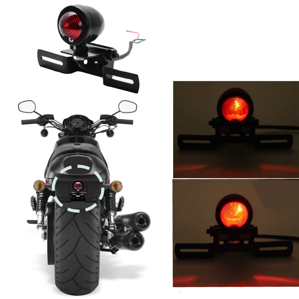 

Universal New Motorcycle Tail Light Black Housing With A Red Light Shell Cover Motor Motor Accessories