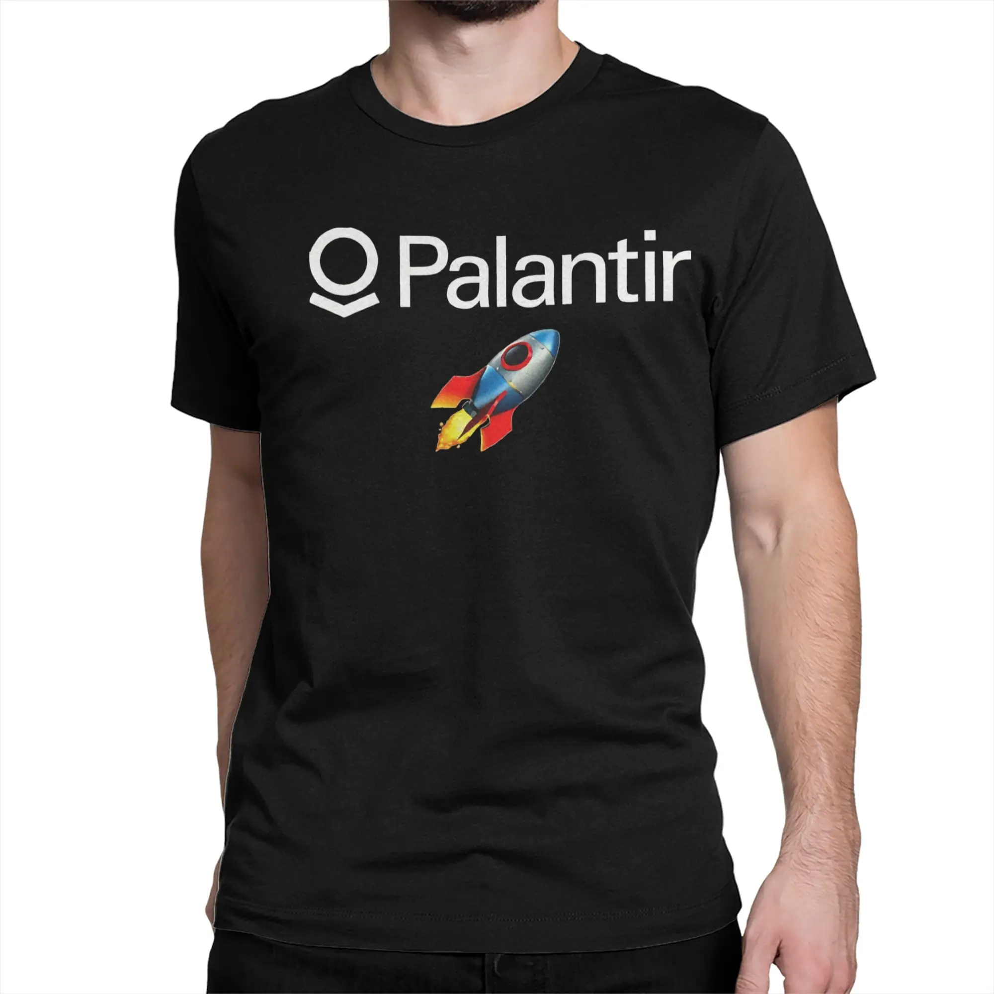Palantir $PLTR إلى القمر! تي شيرت للرجال والنساء من القطن المجنون بياقة دائرية وأكمام قصيرة تي شيرت هدية فكرة علوية