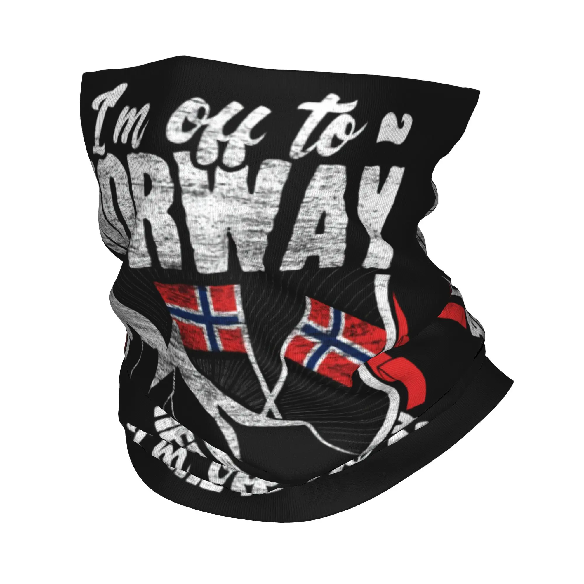 

Custom Norway Flag Bandana Neck Gaiter Windproof Face Scarf Cover Men Women Fjord Mountain Headwear Tube Balaclava