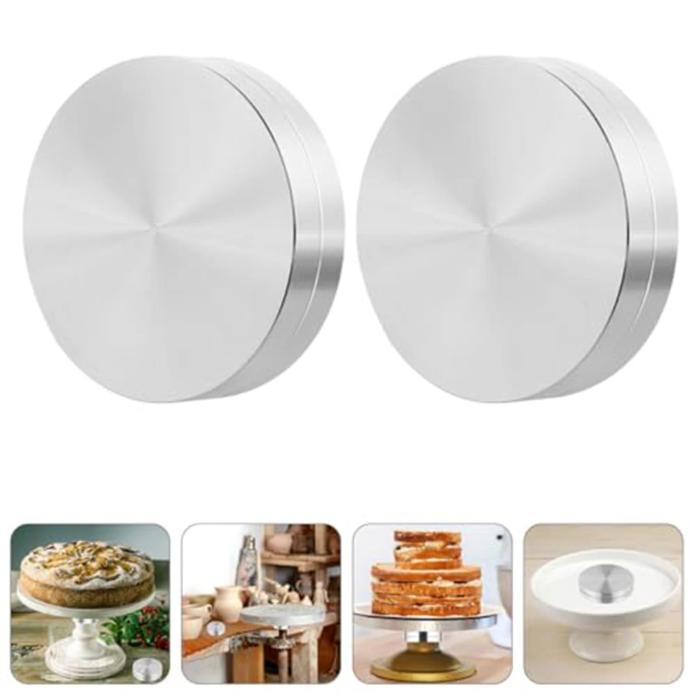 Aluminum Alloy Rotary Turntable Base With Lazy Bearing 360 Degree Smooth Rotation Stand For Cake Decorating And Food Display