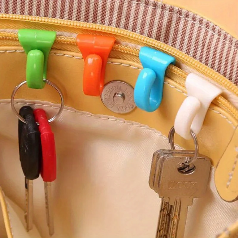2Pcs/set Portable Anti-lost Handbag Hook Hanger Creative Built-in Bags Clip Prevention Lost Key Hooks Holder Storage Hook Rack