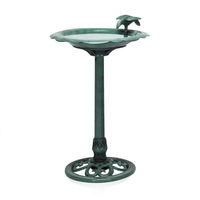 Outdoor Antique Flower and Bird Feeder with Garden Statue Lightweight Durable Polypropylene Material
