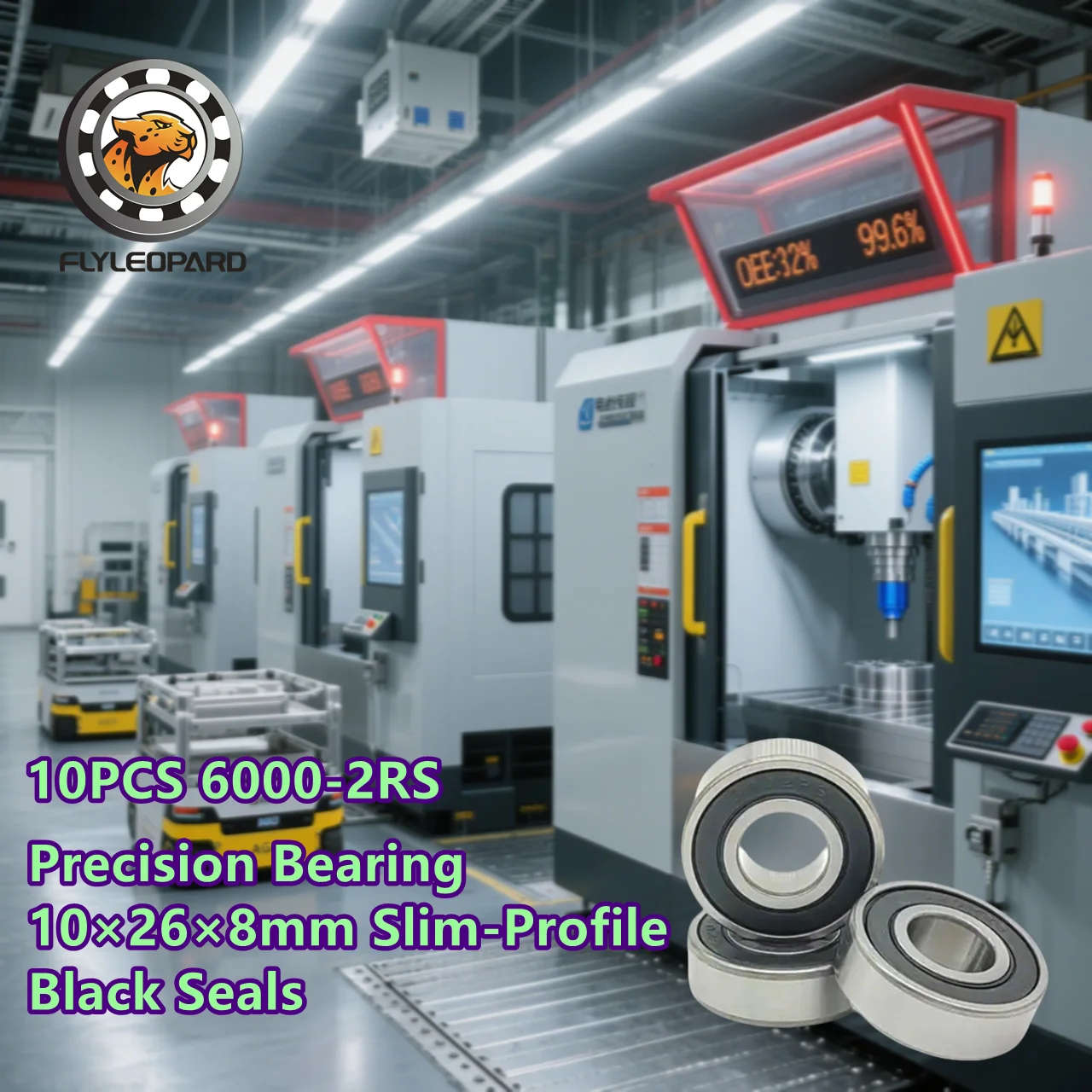 

10 шт. 6000-2RS ABEC-7 прецизионный подшипник 10 × 26 × 8 мм тонкие профильные черные уплотнения