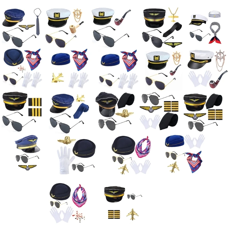 

Stylish Hat Cabin Hat Fancy Dress Uniform Hat Aviation Theme Party Hat for Costume Uniforms