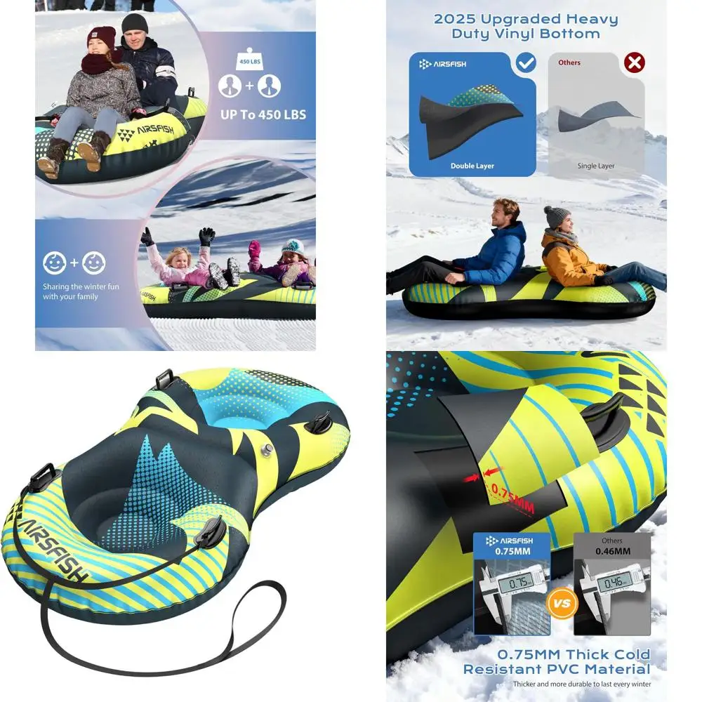 

Прочные надувные сани для снега с буксирным поводком для зимних приключений