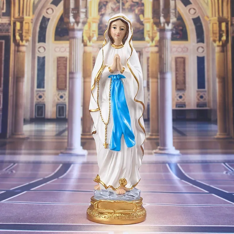 

Catholic Virgin Mary Statue Hand-made Resin Statue Religious Gift Christmas Desktop Home Home Decoration Decoration Crafts