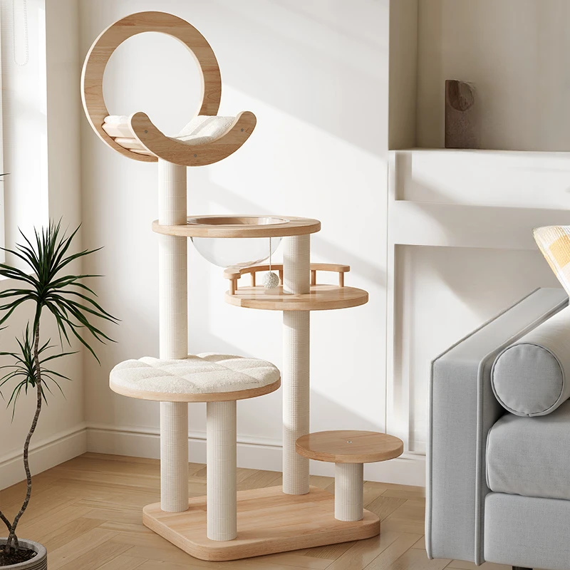 

Cat climbing frame household integrated multi-function does not occupy an area of solid wood space capsule