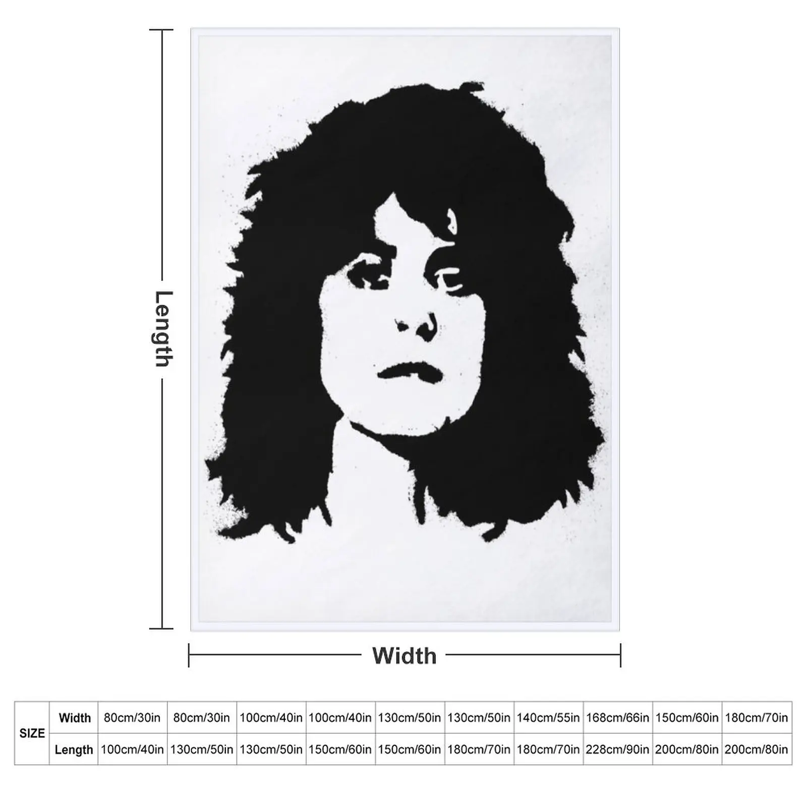 Retro Vintage Retro T Rex Marc Bolan Tribute Throw Blanket couch cozy soft plush fuzzy picnic outdoor blanket