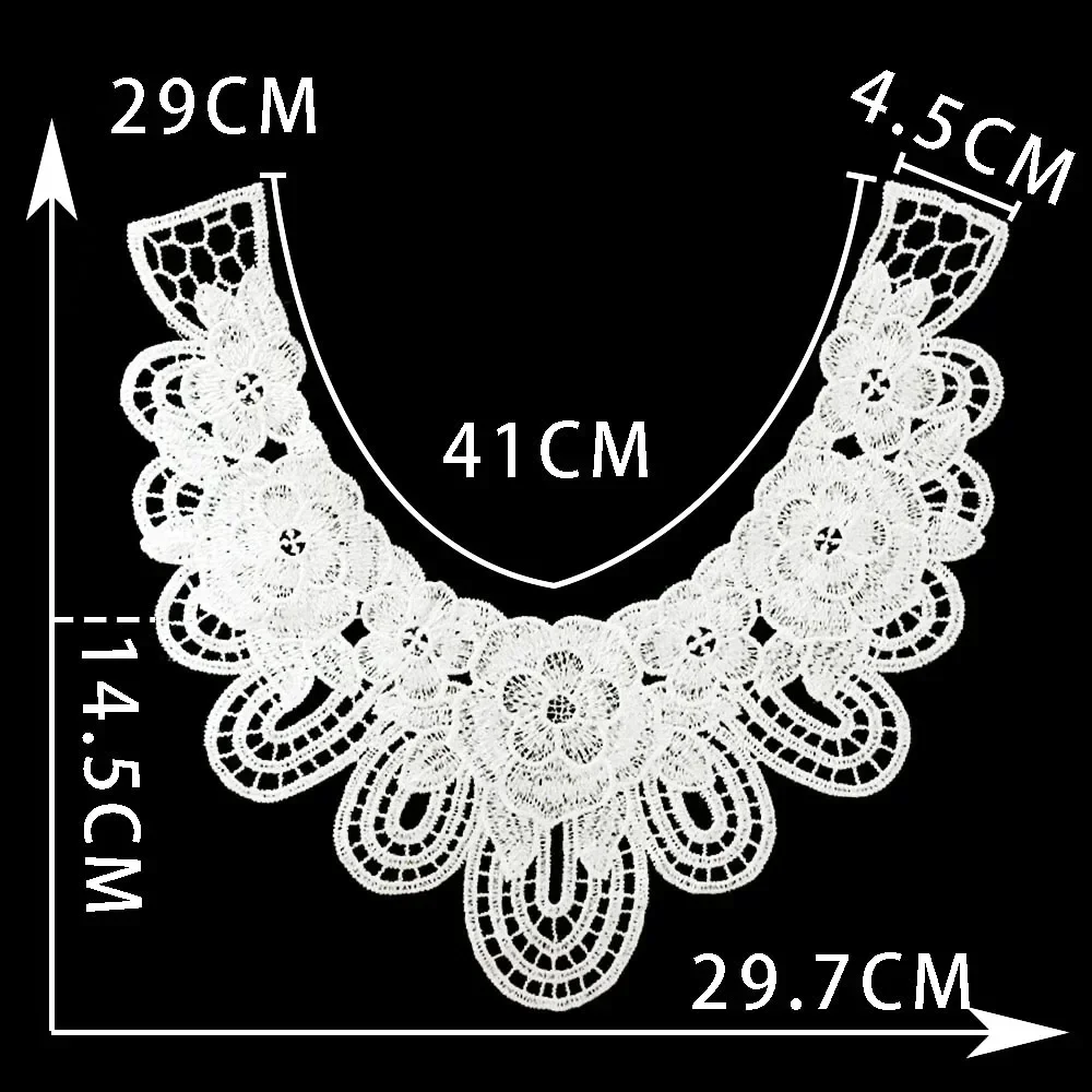 Black and white polyester embroidery hollowed out collar DIY sewing decoration dress clothing collar accessories