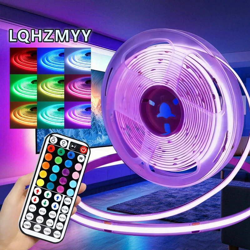 Party Games Switch 1 - 1ロールのカラーチェンジ可能なRGBフレキシブルLEDライトストリップ（暗い部分なし）、USB低電圧5V電源、多機能44キーリモコン付き、複数の光の色を切り替えることができ、光の明るさを調整可能、車やバイクの装飾、テレビやコンピューターゲーム、家や寝室の天井、ステージ、KTVパーティー、音楽フェスティバル、その他の祝祭の場所に最適です。