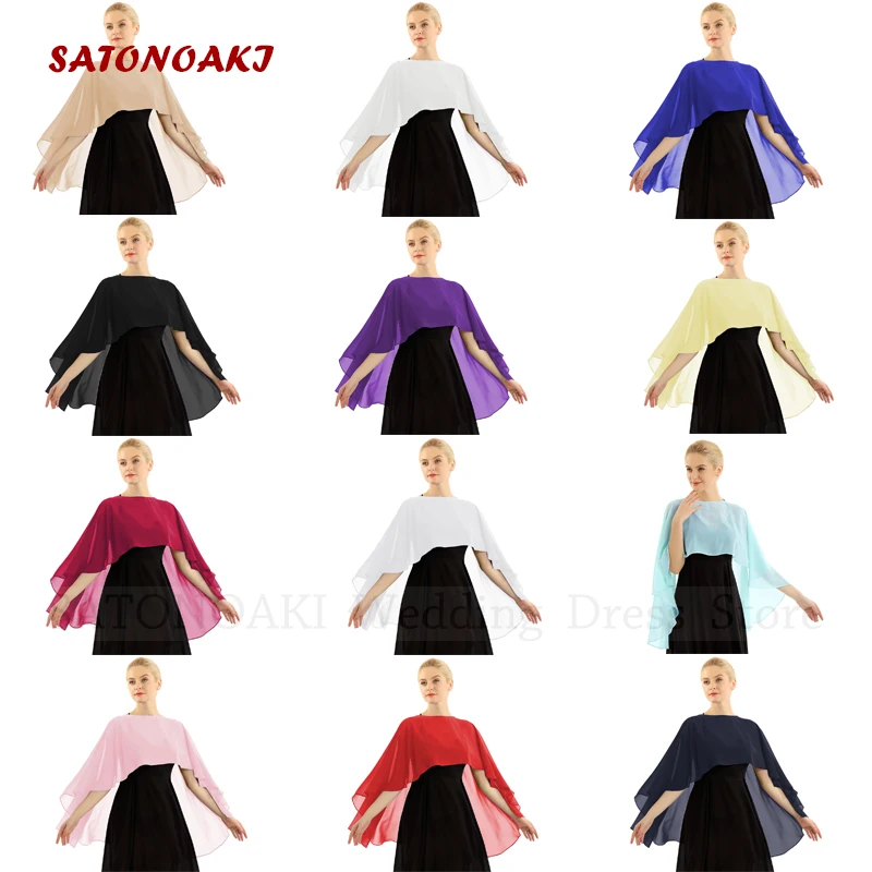 Womens Wedding Accessories Capes Jacket Wraps Chiffon Soft Capa Shrug Bridal Kurtki Bolero Mariage Bride Evening Cover Up Shawl