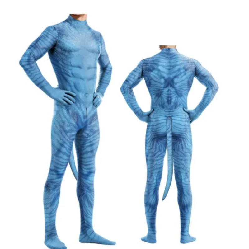 Avatar: Der Weg des Wassers Cosplay-Kostüm, Alien-Schwanz-Bodysuit, Halloween-Geburtstags-Themenparty, Rollenspiel-Outfit für Erwachsene, Frauen und Männer