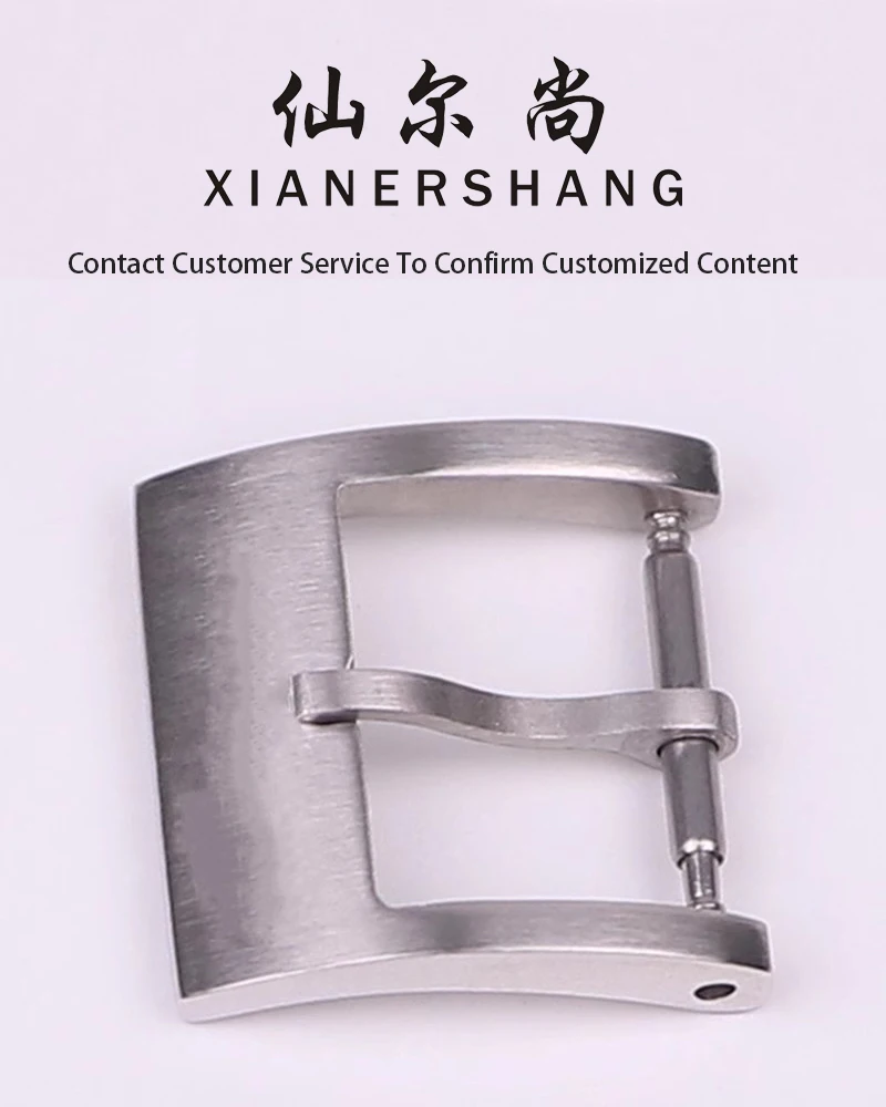 XIANERSHANG Women Custom C-hopard Watch Clasp 12MM Belt Buckle 316L Stainless Steel Wire Drawing Pin Buckle Watch Accessories