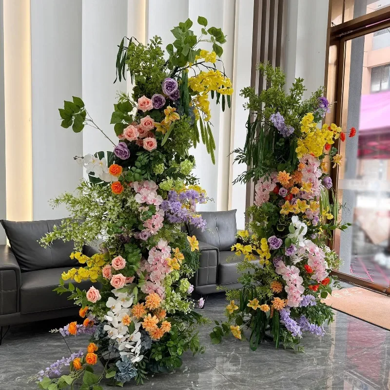 تشكيلة زهور على شكل قوس قوقة الغابة الرعوية، حفل المقتراح خلفية نافذة الزفاف #4