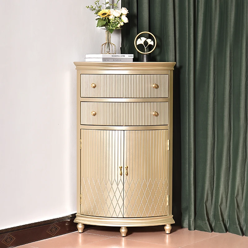 

Italian Corner Living Room Cabinets Vintage Luxury Elegant Aesthetic Kitchen Cabinets Simple Classic Commode Chambre Furniture