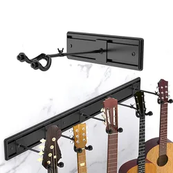 Wall Mount Rotatable Splicing Display Rack, Groove Design, Soft Leather, Rubber, Adjustable Plug, Metal Guitar Bracket