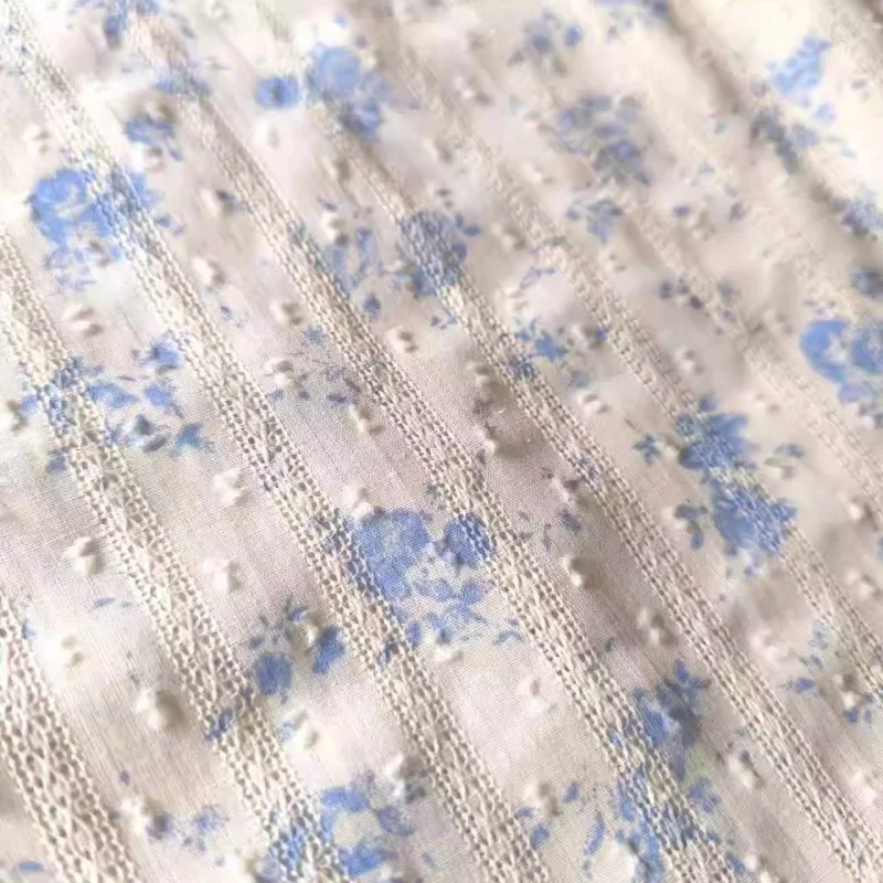 

50x145cm Korean-style appliquéd hollow pure cotton fabric children's and women's dress, curtain, bag, DIY fabric